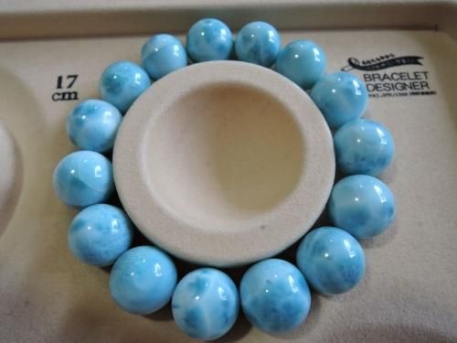 ラリマー /Larimar ブレスレット 14mm【最高級】愛と平和の石 ラリマー /Larimar ブレスレット 14mm【最高級】愛と平和の石