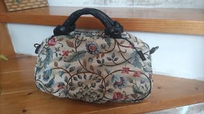 フランス製 ゴブランハンドバッグ 60's ゴブラン 刺繍 ハンドバッグ - 古着屋グレープフルーツ