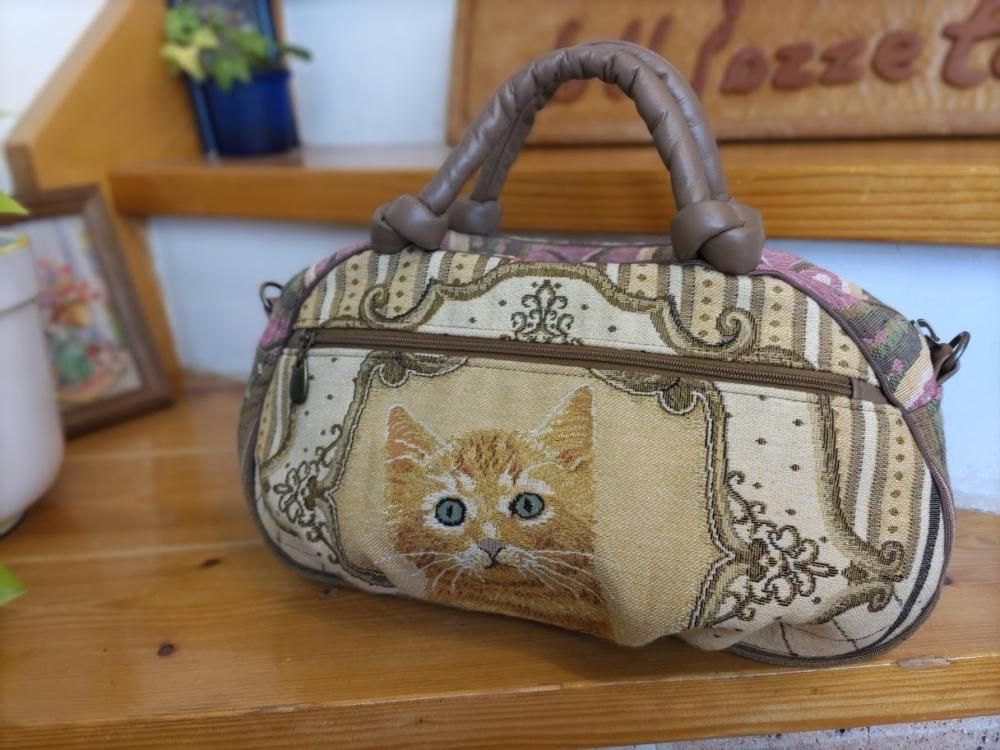 ドールジョゼット猫柄ゴブラン織り 手提げバッグ - オリジナル