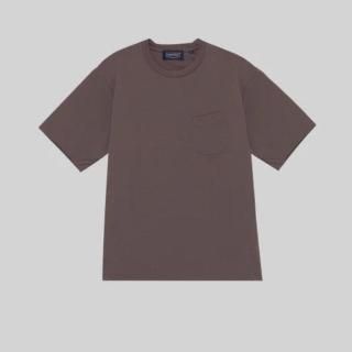 HANDROOM "POLYESTER COTTON FEEL T-SHIRT BROWN"