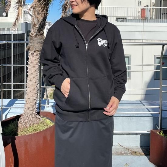 PIZZA CAP ジップアップパーカー【BLACK】
