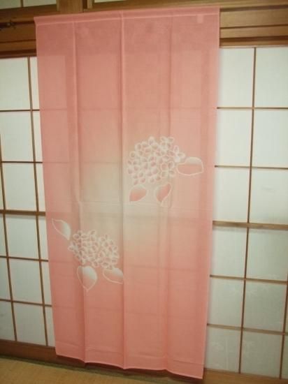 和風のれんタペストリー【紫陽花】（W850xH1800mm）ロング丈