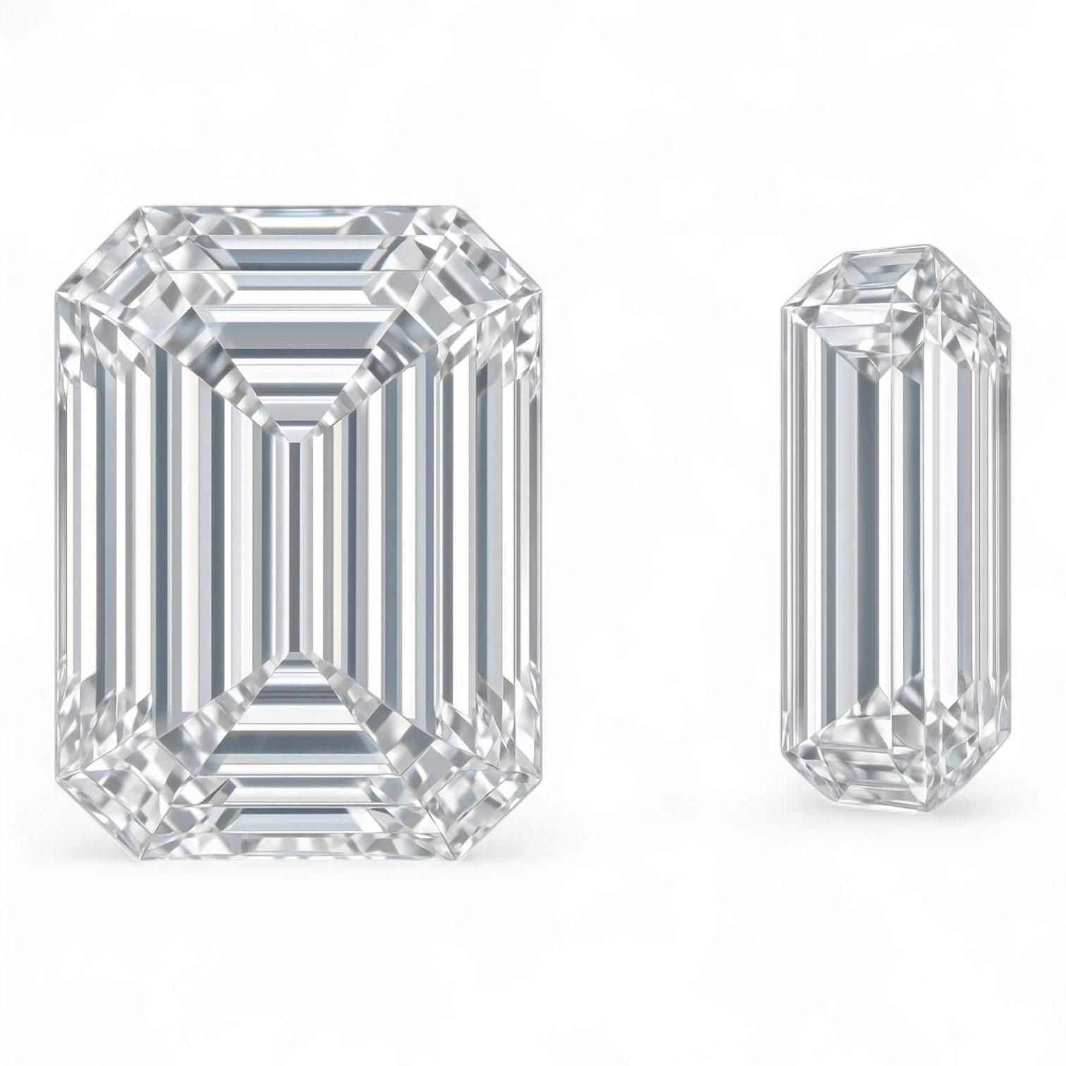 ピアス用 エメラルドカット ラボグロウンダイヤモンド 2.00ct計4ct