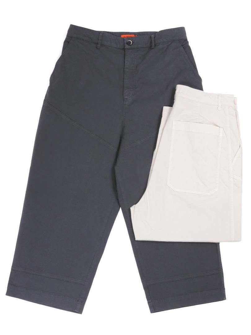 【BARENA】<br>コットンギャバジンワイドパンツ
