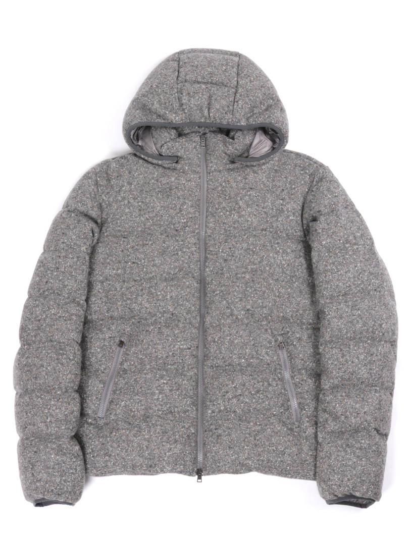 2013つ　未使用級　HERNO ダウンジャケット　ツイードプリント　XL ハ 2013つ 未使用級 HERNO ダウンジャケット ツイードプリント XL