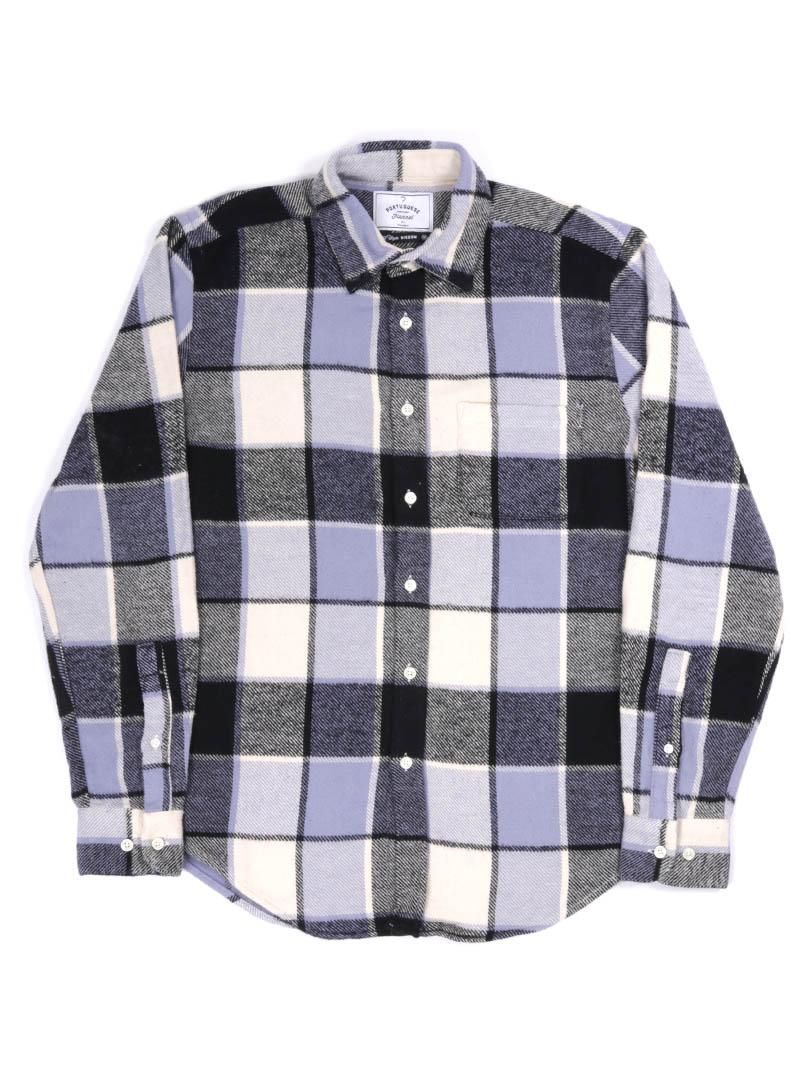 【Portuguese Flannel】<br>PASTEL BLUE CHECK フランネルシャツ