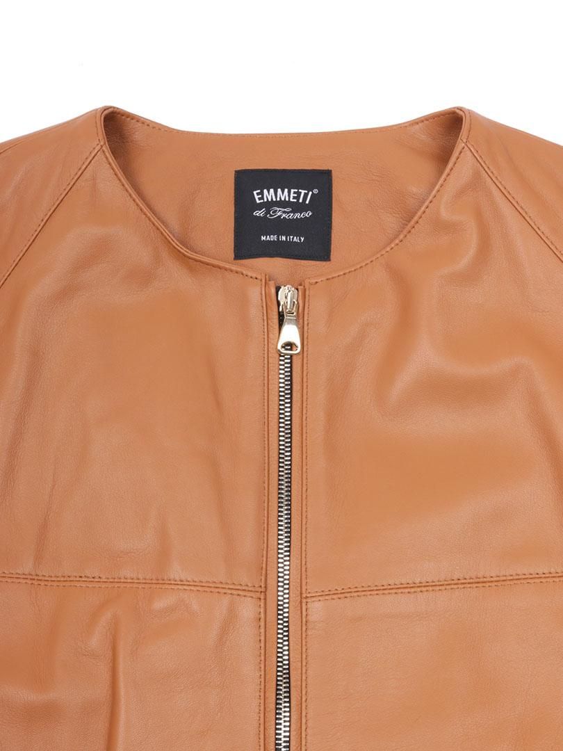 レザーノーカラーライダースジャケット FELIX NAPPA GOLD｜EMMETI 正規