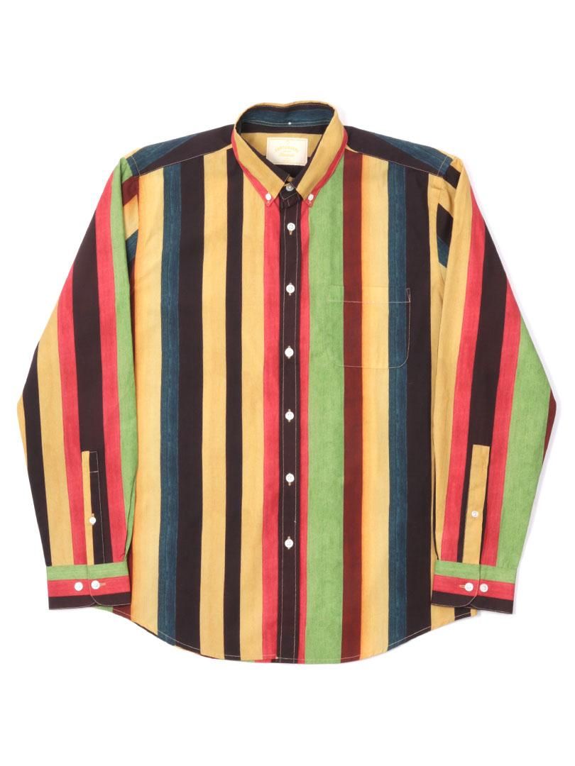 【Portuguese Flannel】<br>ボタンダウンシャツ BOLD STRIPE