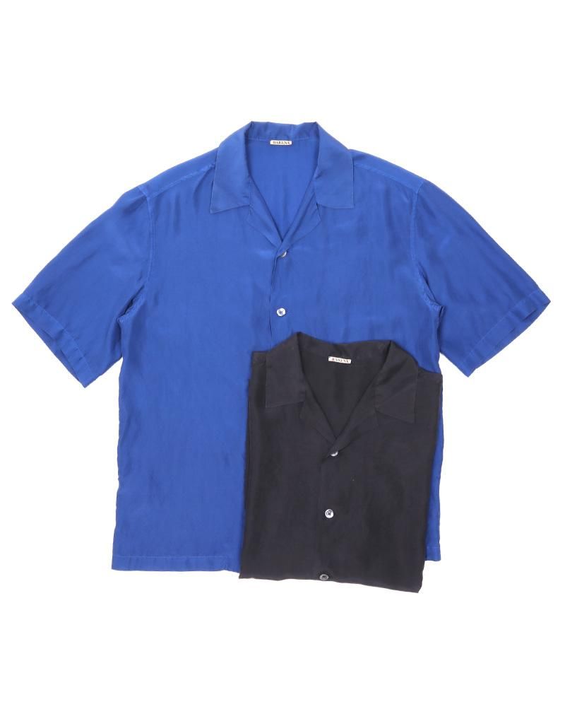 【BARENA】<br>シルクオープンカラーシャツ