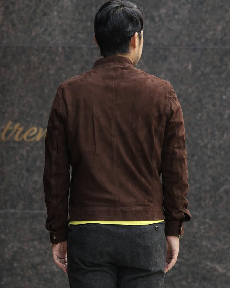 ゴートスエードシングルライダースジャケット JURI GOLD CA23｜EMMETI