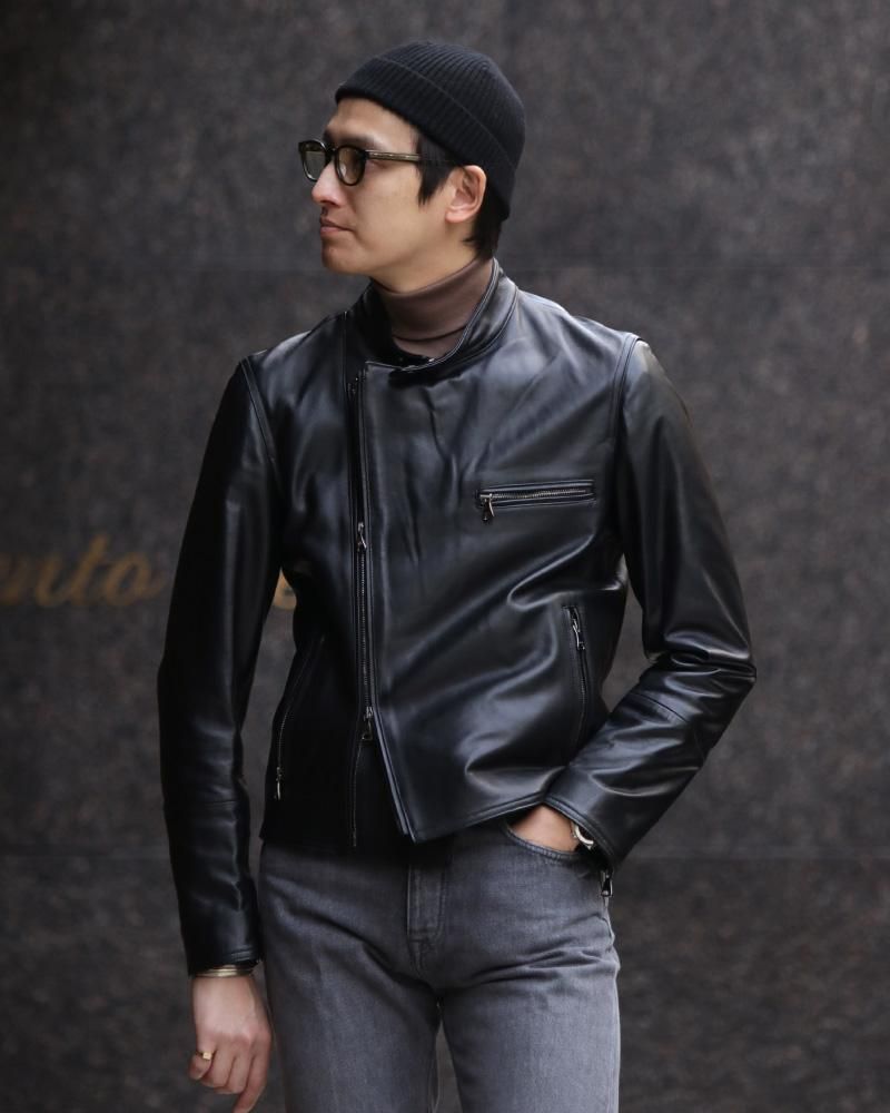 レザーセミダブルライダースジャケット JOSEPH NAPPA CERATA レザーセミダブルライダースジャケット JOSEPH NAPPA CERATA