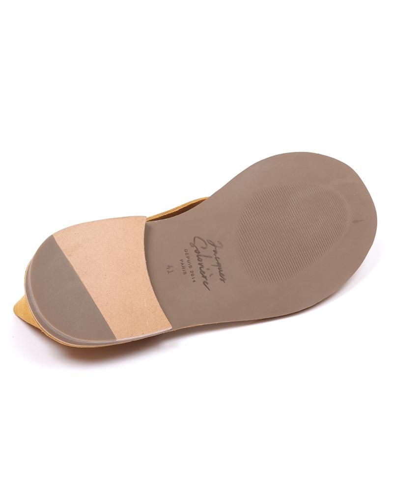 SOLOVIEREソロヴィエール スエード レザーサンダル41 BIARRITZ SAFFRAN｜Jacques Soloviere（ジャック ソロヴィエール