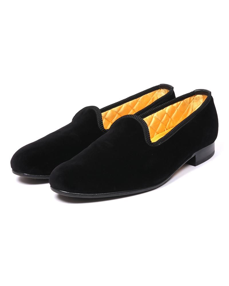 【Used Footwear】<br>Bowhill&Elliott VELVET PLAIN SLIPPERS