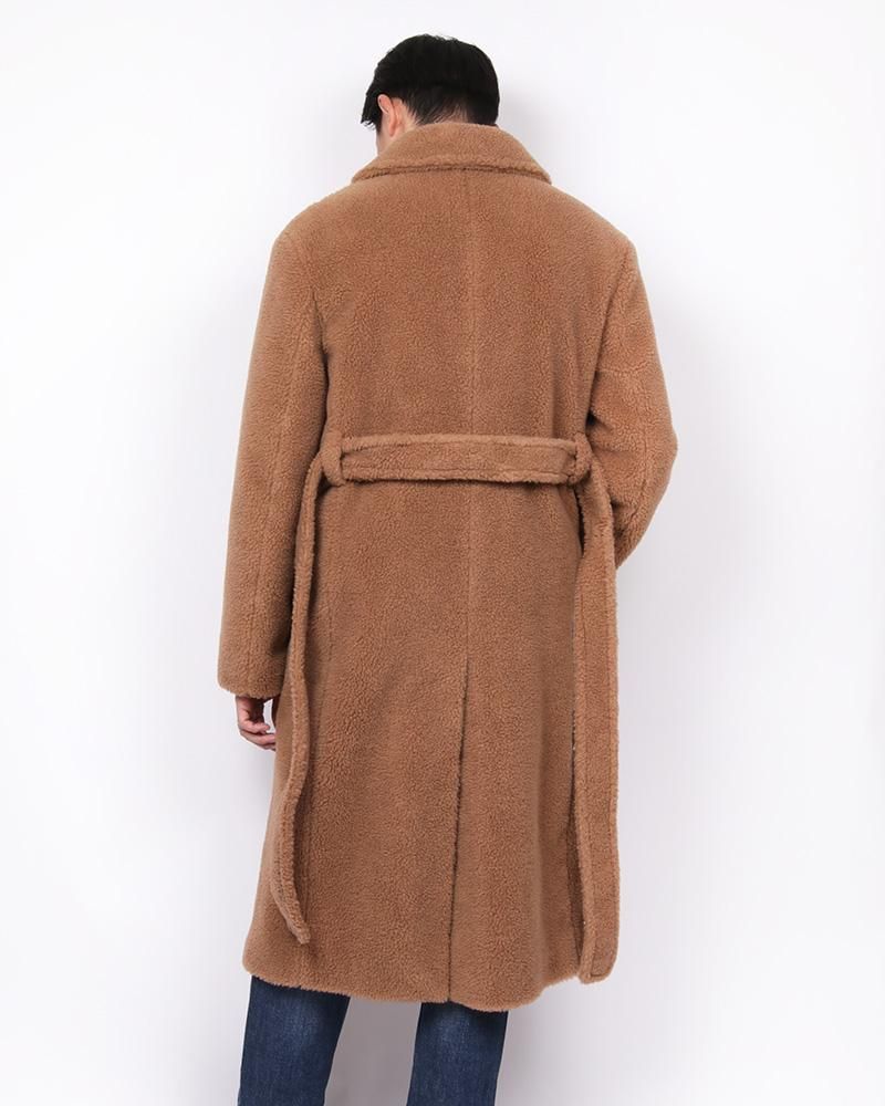 未使用級 アスペジ 40 キャメル シルク ボアコート ステンカラー 高級素材 キャメルシルクボアPコート CSM0A80122707001｜Solleciti 正規取扱店