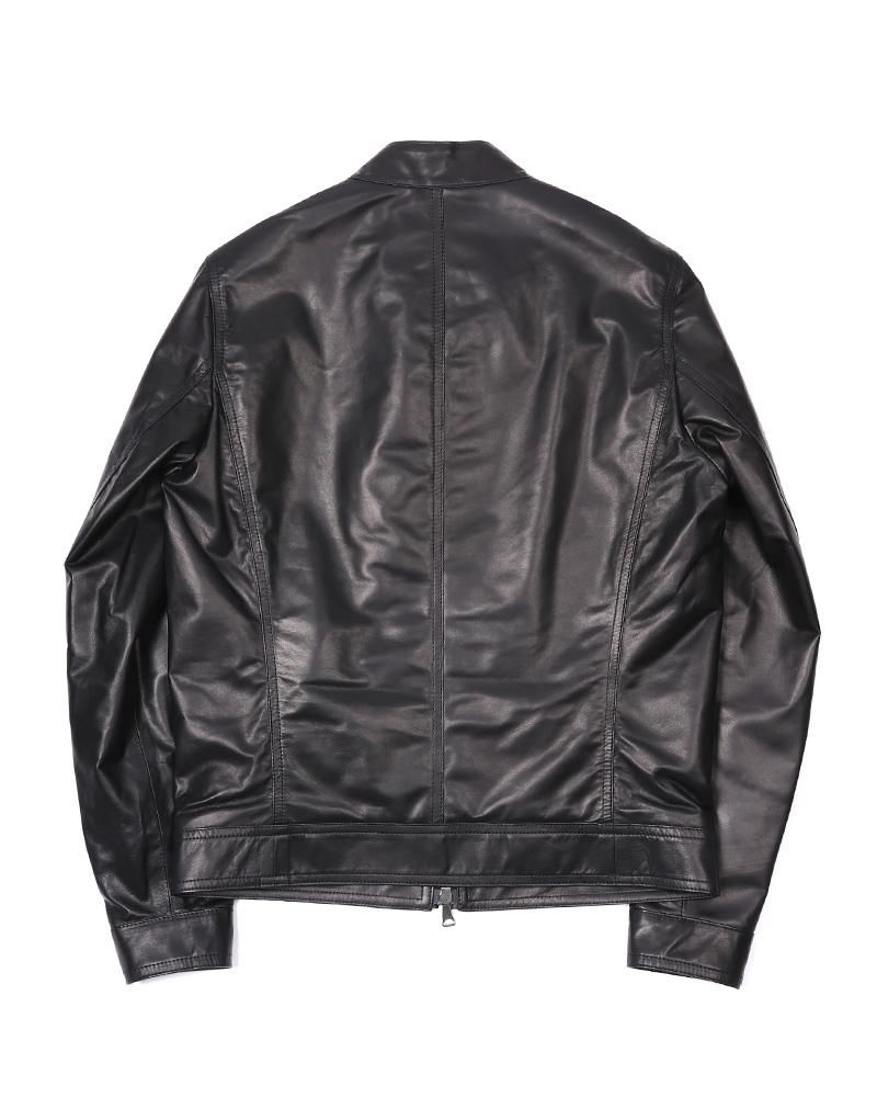 レザーシングルライダースジャケット JURI SP LAMB SKIN NERO