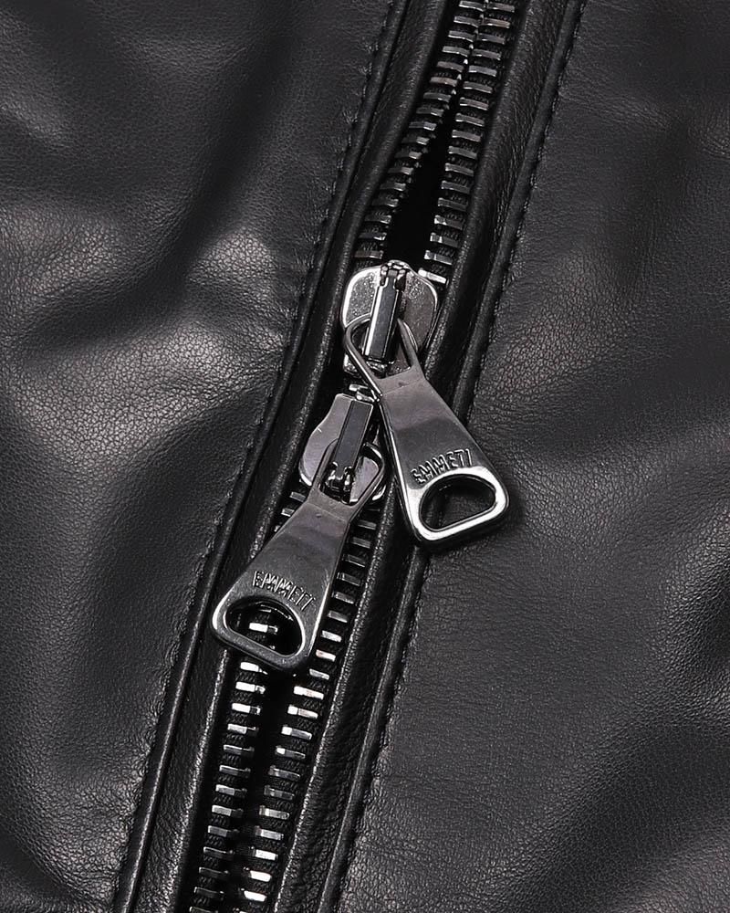 レザーシングルライダースジャケット JURI SP LAMB SKIN NERO