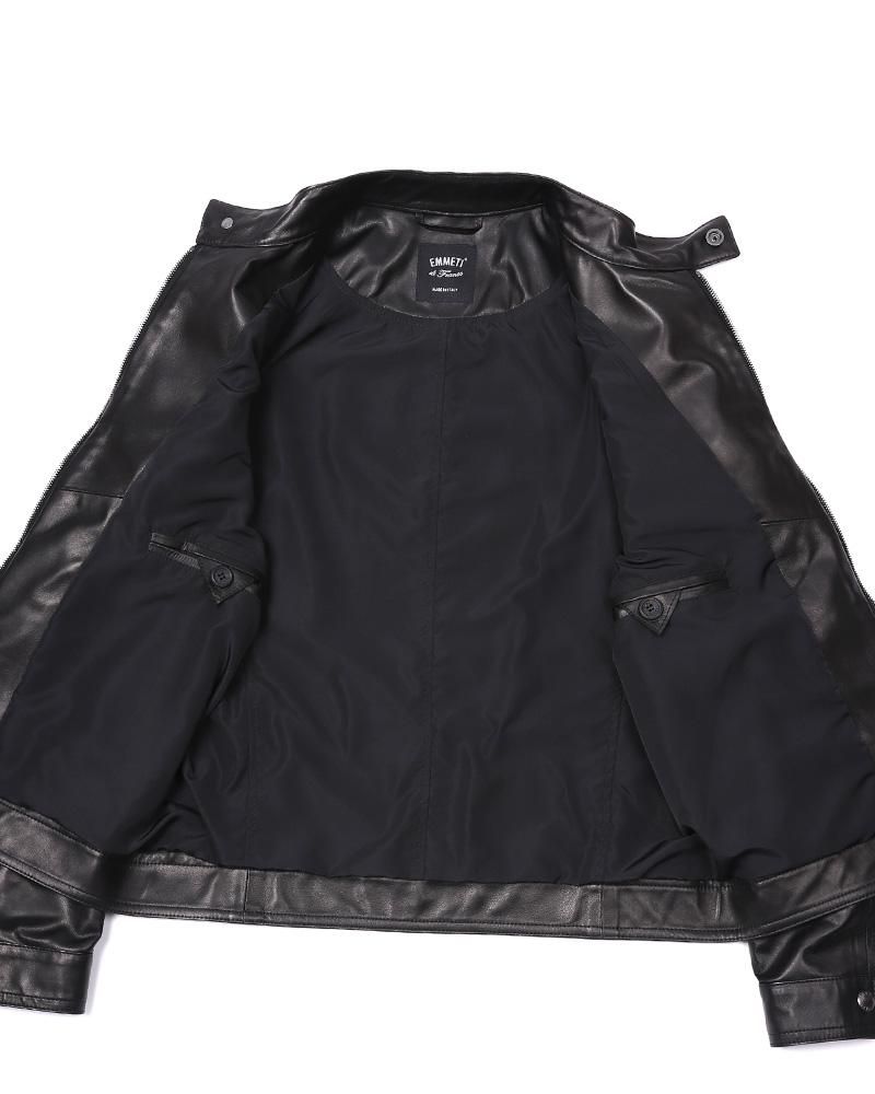 エンメティ ラムレザー 羊革 レザージャケット シングルライダース 黒 エンメティ ラムレザー 羊革 レザージャケット シングル