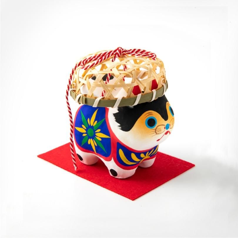 ぷ*子様 羊毛フェルト　籠かぶり犬張子 犬張子竹籠かぶり（いぬはりこたけかごかぶり）Dog Hariko