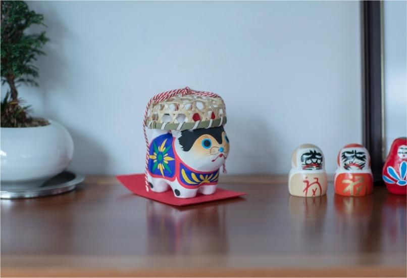 ぷ*子様 羊毛フェルト　籠かぶり犬張子 ぷ*子様 羊毛フェルト 籠かぶり犬張子