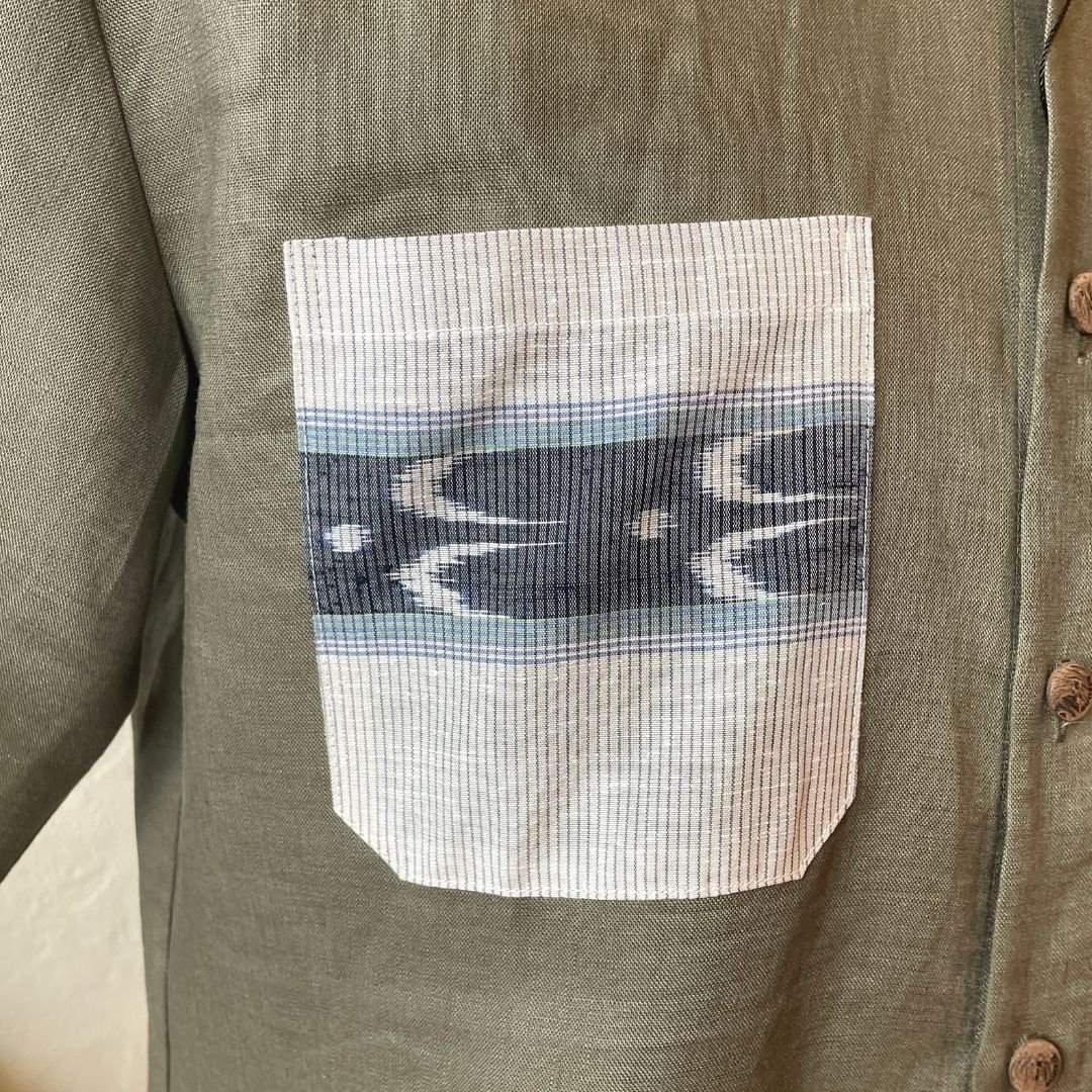 琉球絣・ロートン織×リネンワークシャツ