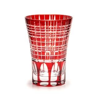 【昭和アンティーク】江戸切子（赤被せ）ショットグラス6個セット 大正時代赤切子アンティークショットグラス存在感ある一品