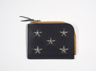 METAL JACKET STAR STUDS SHORT ZIP WALLET