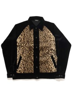 【ROLL】 Leopard Combination Velor Shirt