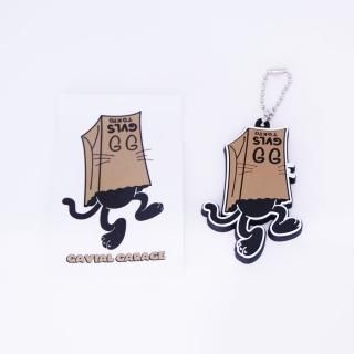 GAVIAL GARAGE sticker & keyholder black cat