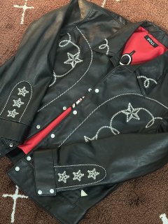 ROLL EMBROIDERED WESTERN LEATHER JACKET