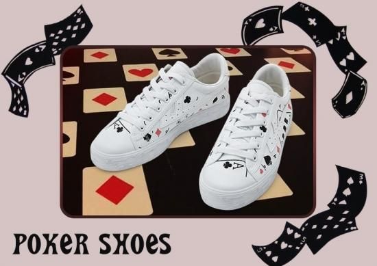Amazon | [ZPS] スニーカー トランプ柄 ロー white ホワイト 白