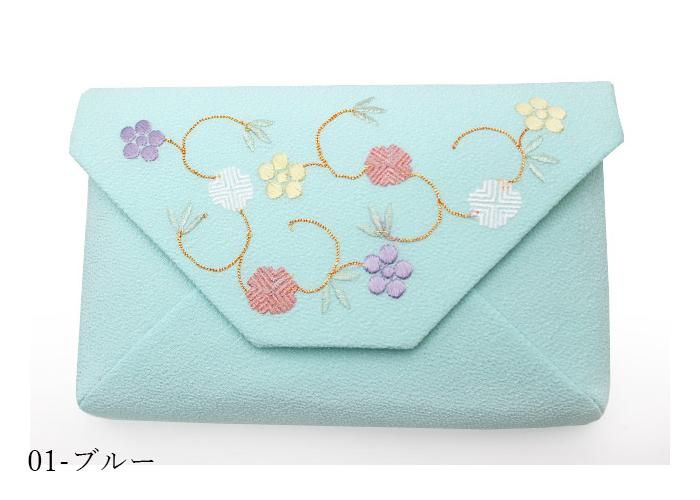 数寄屋袋 笹蔓 刺繍 - 京都富小路の和装小物専門店きねや 数寄屋袋 笹蔓 刺繍 - 京都富小路の和装小物専門店きねや