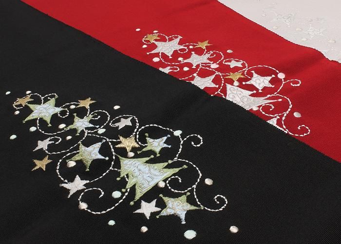 クリスマス柄刺繍半衿A - 京都富小路の和装小物専門店きねや クリスマス柄刺繍半衿A - 京都富小路の和装小物専門店きねや