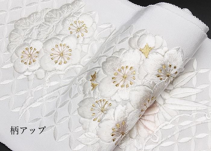 礼装向正絹刺繍半衿 特選全通七宝に松梅桜菊 - 京都富小路の和装小物