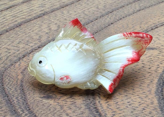 最終価格です！可愛い！金魚帯留 アンティーク 焼き払い