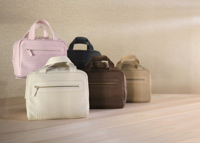 専用です！！　和装用バッグ ベージュ 編み込み模様 ダルマ毛糸（横田） 編み込み模様の巾着バッグ 着分セット