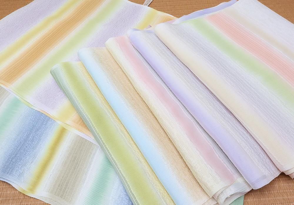 紗変り織り段ぼかし帯揚げ | 絹100％ 日本製 - 京都富小路の和装小物