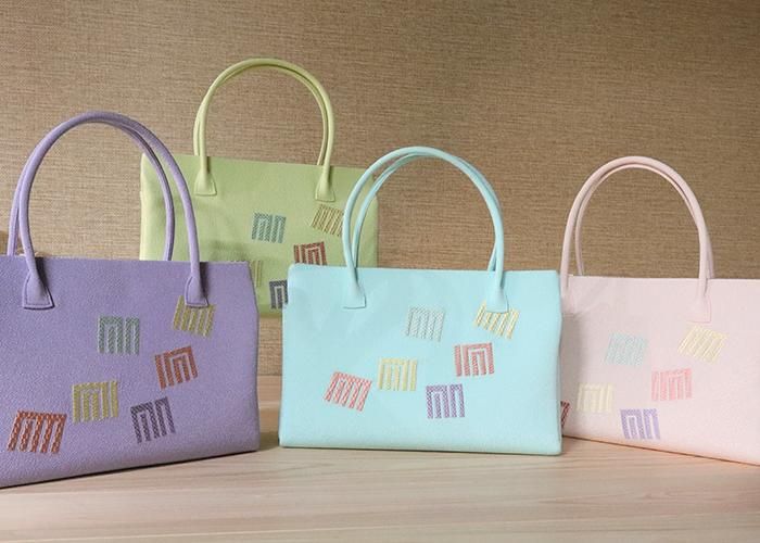 小町袋 中サイズ 源氏香柄 刺繍 - 京都富小路の和装小物専門店きねや