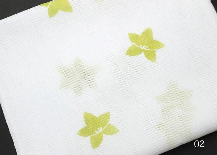 帯揚げ 桔梗柄 近江麻 夏 - 京都富小路の和装小物専門店きねや