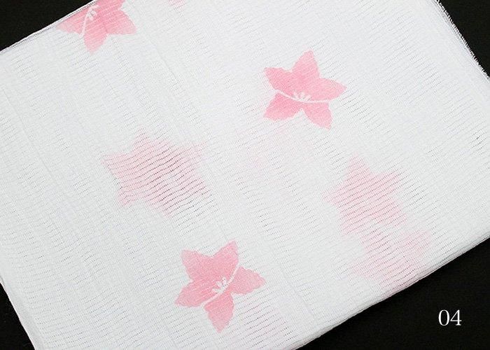 帯揚げ 桔梗柄 近江麻 夏 - 京都富小路の和装小物専門店きねや