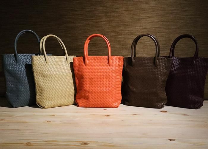 mesh leather tote bag