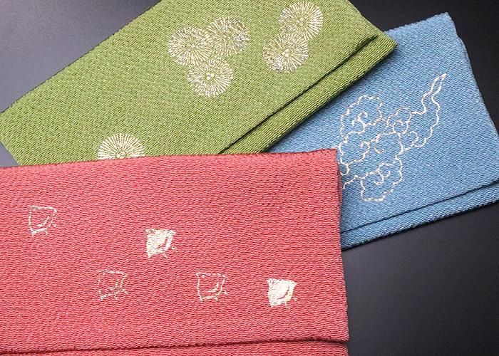 懐紙入れ 箔押し 金封挟み 千鳥/松葉/雲 大きめサイズ - 京都富小路の