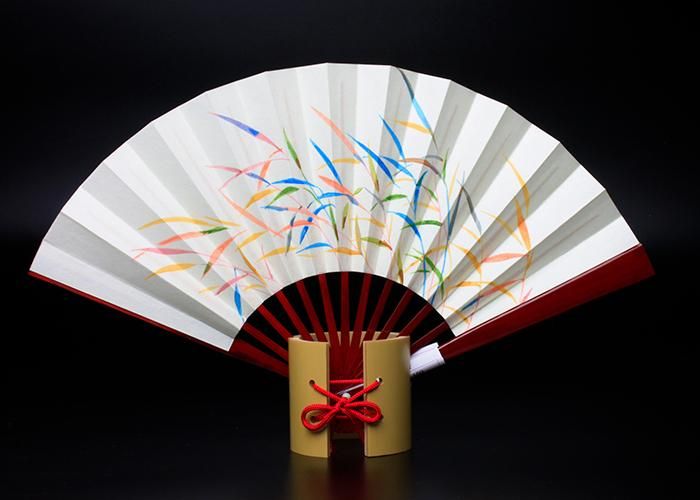 茶席扇 鳥の子地 芦彩 | 京扇子 - 京都富小路の和装小物専門店きねや