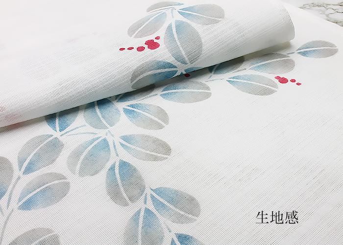 紗 変わり織 沢瀉・桔梗・萩柄 帯揚げ 夏 - 京都富小路の和装