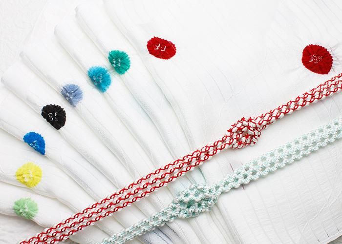 絽 地紋入水玉絞り帯揚げ - 京都富小路の和装小物専門店きねや