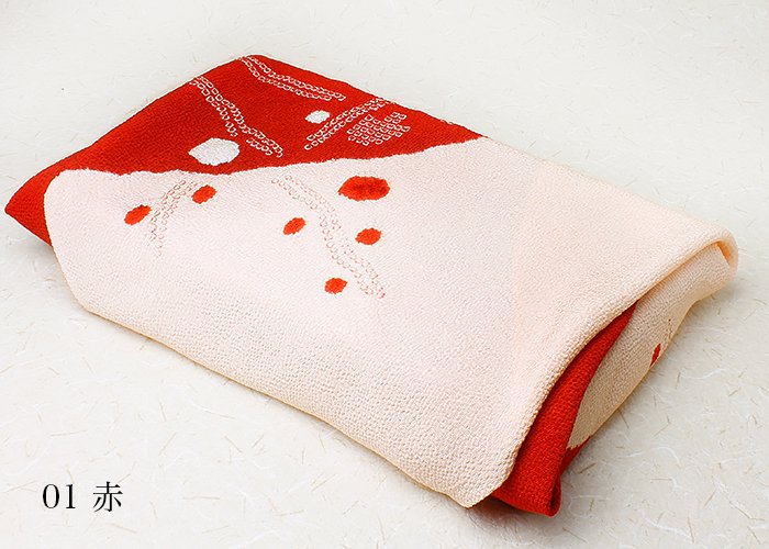 正絹ちりめん風呂敷 梅風景絞り | 絹100％ ・日本製 | 65cm×67cm | お