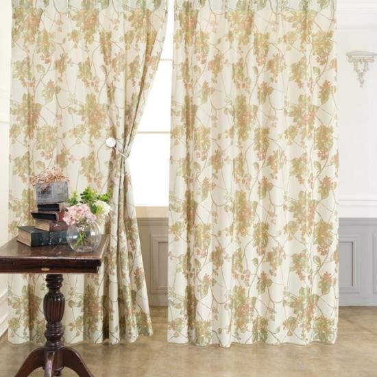 花柄カーテン アンティークで可愛い高級感のあるクラシックな花柄 ヨヒラ オレンジ Curtain ハッシュタグカーテン
