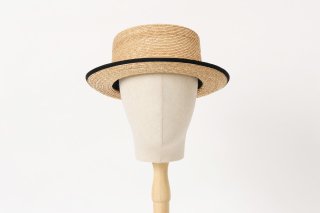 グログランの帽子 天然素材の麦わらカンカン帽 ボーター ハット ...