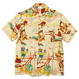 RADIALL/COSMIC GIPSY-OPEN COLLARED SHIRT S/S/
