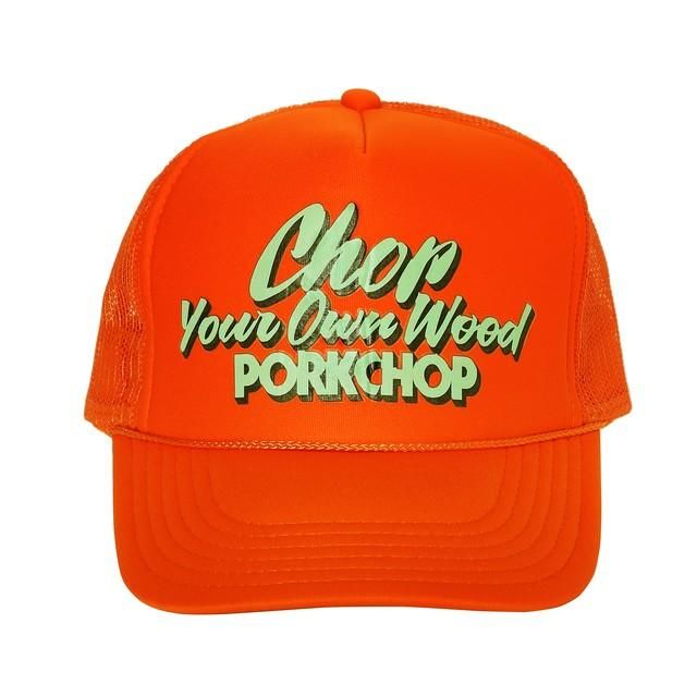 美品 PORKCHOP GARAGE SUPPLY ポークチョップガレージサプライ キャップ 21SS ブランドロゴ メッシュ キャップ CHOP YOUR OWN WOOD CAP コロンビアブルー 帽子 ブランド【メンズ】帽子