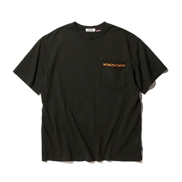 美品】RADIALL FLAMES-CREW NECK POCKET Tシャツ